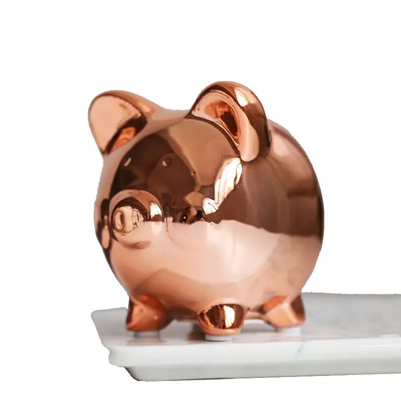 नॉर्डिक पशु आकार का बिजली से सोने चांदी सिरेमिक सिक्का बचत बॉक्स पैसे सूअर का बच्चा बैंक के लिए उपहार