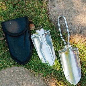 الفضة البسيطة صغيرة المعسكر المدمجة للطي حديقة اليد مجرفة مع الحقيبة الفولاذ المقاوم للصدأ مجرفة قابلة للطي - Product Image 3