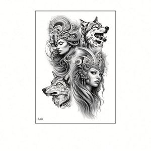 สติกเกอร์สักลายแขนแบบเต็มแขน กันน้ำ ลายออกแบบเอง สำหรับโปรโมชั่น สักลายชั่วคราวแบบกำหนดเอง - Product Image 1