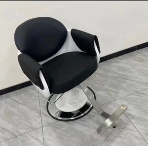 Fauteuil de Barbier Contemporain en Similicuir, Réglable en Hauteur, Pompe Hydraulique, Base Ronde, Repose-Pieds Unique, Mobilier de Salon - Product Image 4