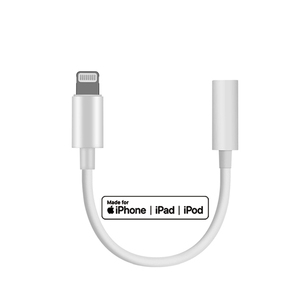 Interface <span class=keywords><strong>L</strong></span> 8 broches certifiée MFI vers <span class=keywords><strong>adaptateur</strong></span> audio de sortie CA 3.5mm avec protection OTP pour écouteurs et chargeur d'écouteurs intra-auriculaires - Product Image 1