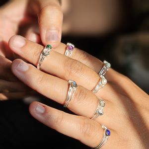 Best Selling Trendy <b>Moon</b> Silver <b>Ring</b> with Gemstone Inlay Fine Jewelry for Weddings Engagement Parties Wholesale - Product Image 1