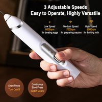 Mousseur à lait USB-C puissant en acier inoxydable 304, rechargeable, portable, batteur à œufs, mélangeur de crème