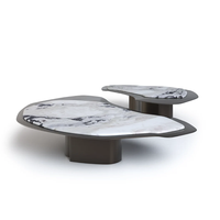 Tables basses en marbre organique double face Dream Home, plateau en pierre artisanal, mobilier de décoration d'intérieur haut de gamme