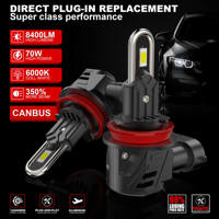 Phare Led U50 H4 H7 H11 9005 Play et Plug 70W 7000LM 3570 Puces 6000K Ventilateur Silencieux U Tube Cuivre Étanche Canbus