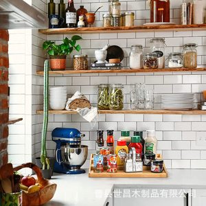 Wooden <b>Storage</b> <b>Tray</b> Rectangular Natural Wood Color Multifunctional Organizer For Kitchen Cosmetics Household Use - Product Image 4