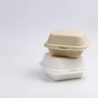 Boîte à clapet en papier de bagasse de canne à sucre biodégradable pour plats à emporter