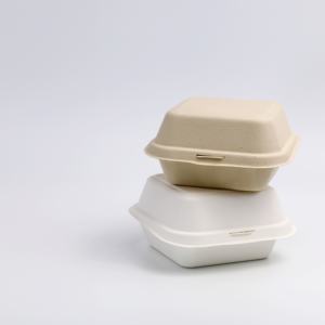 Envase de Comida para Llevar, Biodegradable, de Bagazo de Caña de Azúcar, Caja de Cartón Tipo Concha - Product Image 5