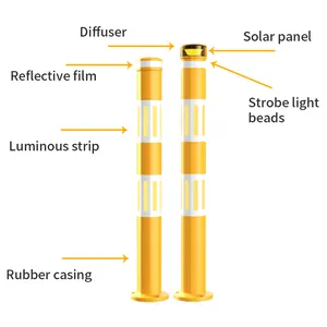 Fiberglass delineator post LED delineator post with base traffic safety direct bollard solar
