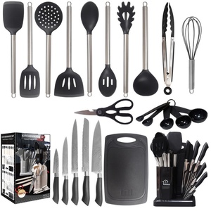 Wholesale 19-Piece Cooking Utensils Set Nonstick <b>Silicone</b> Spatula Shovel Knives Set Kitchen Utensils Accessories with Holder - Product Image 1