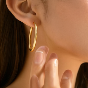 ต่างหูห่วงสแตนเลสชุบทอง 316L ทนทาน แฟชั่นทันสมัย - Product Image 3