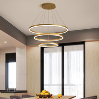 Moderne Simple Spirale Design Acrylique Doré Suspendus LED Lumières Résidentielles Salon Lustres Décoratifs Lampes Suspendues
