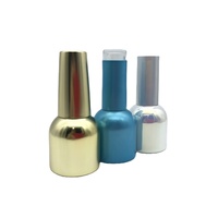 Flacon de vernis à ongles en verre vide personnalisé en usine, électroplaqué, avec pinceau et bouchon