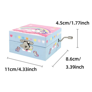 Caja Musical de Unicornio Personalizada con Almacenamiento para Anillos, Caja de Música de Madera con Manivela, Joyero Musical Portátil, Regalo para Niños, <span class=keywords><strong>Canciones</strong></span> Personalizadas al por Mayor - Product Image 4