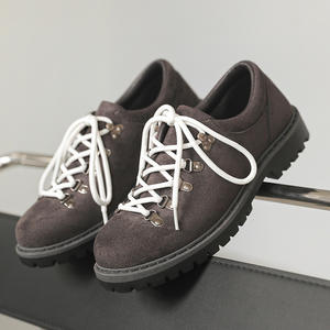 Retro square-toe lace-up slip-resistant breathable lightweight genuine leather men's business casual walking <b>shoes</b> - Product Image 2