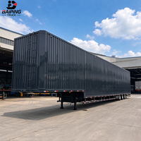 Semi-remorque fourgon à 3 essieux robuste avec caisse de chargement en acier ondulé, personnalisable pour le transport de marchandises palettisées