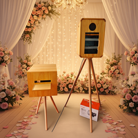 Photomaton rétro en bois double face pour iPad DSLR, compatible avec les iPad de 11, 12,9 et 13 pouces, adapté aux fêtes et aux événements