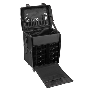 Bolsa de maquillaje con ruedas 2 en 1, estuche de maquillaje Oxford duradero con ruedas, bolsa de maquillaje con ruedas de viaje profesional - Product Image 3