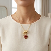 Collar con Colgante Geométrico Vintage HX194 con Incrustaciones de Circonitas, Estilo Pan, Collar con Dijes de Múltiples Formas, Joyería de Moda para Mujer, Venta al Por Mayor