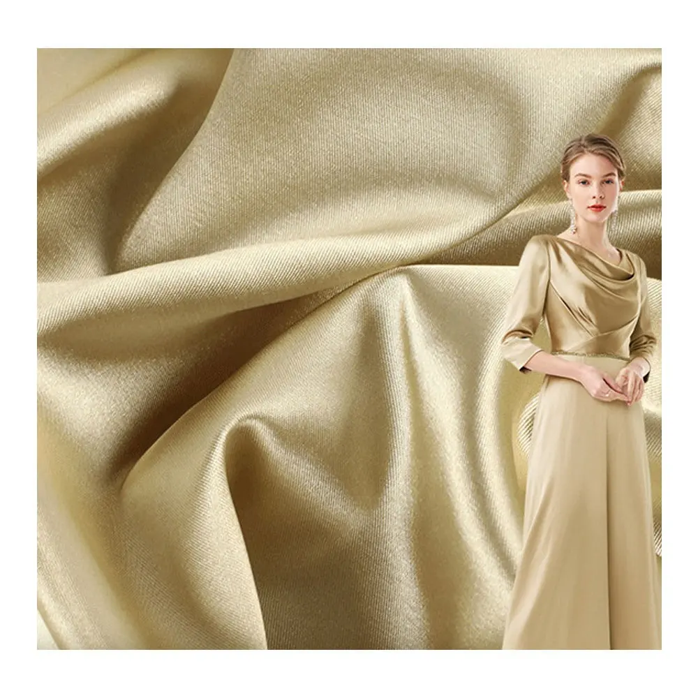 100% Polyester American Silky Tela Satin glänzend Braut matt Spandex Stretch Tissu Satin Seide Satin Stoff für Kleid