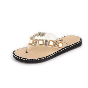 Sandales plates d'été pour femmes, tendance sexy, sandales d'extérieur, dessus en PU, semelle extérieure en TPR, respirantes, légères, confortables - Product Image 1