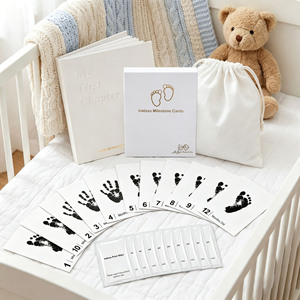 Baby Milestone Cards Ink Pad Baby Hand and Footprint Kit Baby Inkless Milestone Cards Regalo Marco DE FOTOS Baby Footprint Kit - Product Image 2