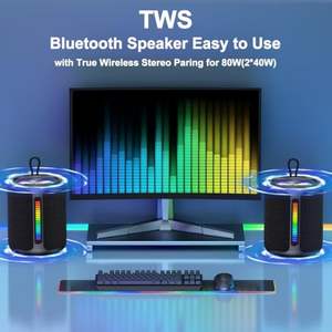 Enceinte <span class=keywords><strong>Bluetooth</strong></span> PoP Voice 40W en gros avec lumière RVB, étanche IPX7, 24h d'autonomie, TWS, basses, pour fête en plein air, cadeau - Product Image 5