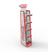 Étagère de présentation de boissons en métal en forme d'échelle - Étagère de sol en grille de fer détachable à 5 niveaux pour les bouteilles de cola