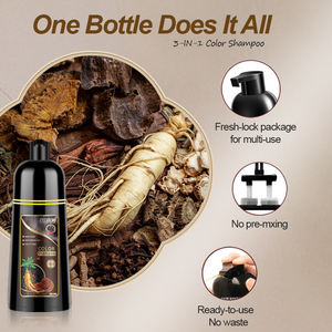 MOKERU Shampoo Colorante Naturale 3 in 1, Tinta <span class=keywords><strong>Permanente</strong></span> <span class=keywords><strong>Senza</strong></span> <span class=keywords><strong>Ammoniaca</strong></span> con Ginseng, Formula Vegetale, Colorazione Rapida, 500ml - Product Image 3