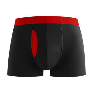 Migliori prestazioni stile gentiluomo <span class=keywords><strong>Sexy</strong></span> modale morbido uomo medio-vita biancheria intima Boxer slip un lato aperto con Logo in vita - Product Image 1