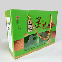 Boîte cadeau en carton ondulé pliable personnalisée, imprimée en couleur, avec poignée et fenêtre, pour produits secs en conserve