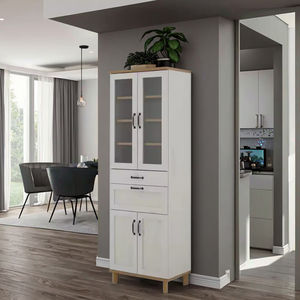 Gabinete de madera maciza de estilo nórdico moderno de Du con espacios de almacenamiento múltiples únicos, muebles de alta capacidad de almacenamiento - Product Image 1