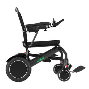 Silla de ruedas motorizada ligera con marco de fibra de carbono Caja de cartón de metal eléctrica negra Batería de iones de litio Ce 2 PCS Clase II 20KM - Product Image 1