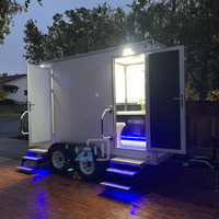 Oferta Especial: Remolque de Baño Portátil de Lujo con 2 Cabinas, Elegante y Móvil, Estándar Estadounidense, para Eventos