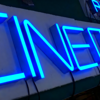 Enseignes lumineuses étanches en acier inoxydable avec lettres LED 3D pour noms de magasins, panneaux et lettres de boîte à lumière frontale