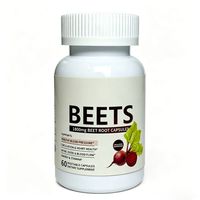 Capsules de racine de betterave végétaliennes, soutien immunitaire, stimulation énergétique, complément bien-être quotidien pour adultes, étiquette privée OEM, 60 unités