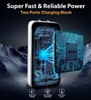 Chargeur mural portable ultra-fin 45W à double port USB-C et USB-A avec charge rapide PD et protections multiples pour iPhone