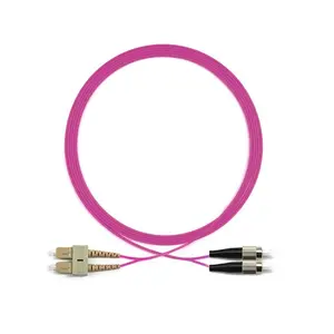 Quality Wholesale Price SC UPC to FC UPC OM4 Duplex 2.0mm Optical Wire Jumper Cable 2 Cores Fiber Optic Patch Cord Jumper
