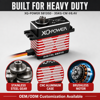 Servomoteur numérique XQ-POWER XQ-BLS8135D 35 kg sans balais 210 degrés étanche engrenage en acier inoxydable aluminium CNC HV OEM Vente en gros