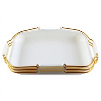 Plateau à pain rectangulaire en plastique portable pour boulangeries et pâtisseries ; Plateau de service pour gâteaux, desserts, dîners et fruits