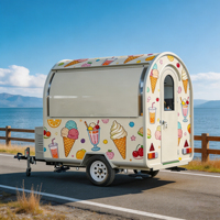 Remorque alimentaire et boissons entièrement équipée de 7,2 pieds, bar mobile, remorque à crème glacée et café, chariot à boissons de rue au design personnalisé, CE DOT