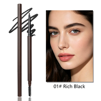 Crayon à sourcils double embout sans logo, pointe triangulaire fine, 4 couleurs, longue tenue, résistant à l'eau et à la transpiration, personnalisation transfrontalière