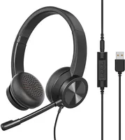 On-Ear Wired USB Headset with Noise Cancelling Microphone