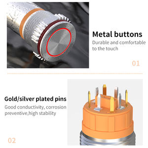 สวิตช์ปุ่มกดโลหะกันน้ำ LANBOO พร้อมเปลือกสแตนเลสชุบอะลูมิเนียมอโนไดซ์และไทเทเนียม - Product Image 6