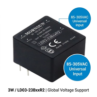 Module AC/DC Mornsun LD05-23B03R2 5W 3.3V1515mA 1*1 pouce DIP avec isolation 4000V pour carte de circuit de capteur de maison intelligente
