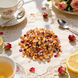 Thé aux fruits pêche, pomme et <span class=keywords><strong>orange</strong></span>, mélange de thés santé bruts, vente en gros en vrac, sachets et boîtes de thé en vrac - Product Image 1