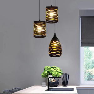 Lampe suspendue LED moderne en fer, cage métallique creuse, luminaire pour salon, restaurant, boutique, bar, décoration - Product Image 4