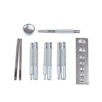 YIFENG Alat Kerajinan Kulit DIY, 11 Buah Alat Kerajinan Kulit 633/655/831/201 Kit Kancing Penyetel Paku Keling Dasar untuk Tombol Dipasang Lubang Buatan Tangan