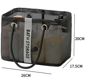 Wholesale Custom Portable Eco-Friendly Bathroom Toiletry Storage Basket <b>Plastic</b> Mesh Bag Drain <b>Tote</b> Bag Wash Bag - Product Image 6