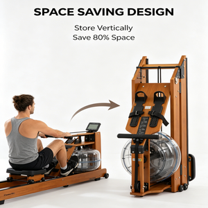 <span class=keywords><strong>Rameur</strong></span> à eau pliable en bois massif, rangement <span class=keywords><strong>vertical</strong></span>, résistance à l'eau, entraînement cardio en intérieur, équipement de fitness pour salle de sport - Product Image 3